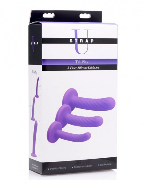 Strap U Tri-Play 3 Piece Silicone Dildo Set — image 4 of 4