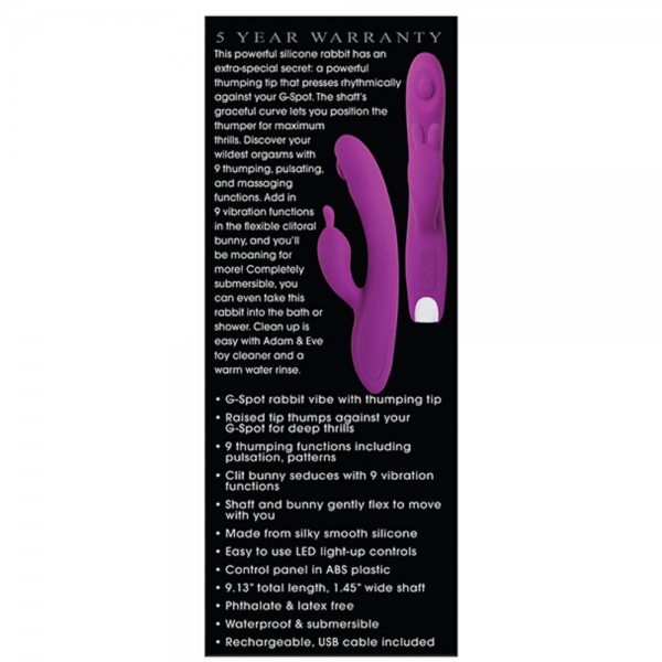 Adam and Eve Deluxe Thumper 9" Silicone Rabbit Vibrator