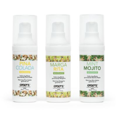 EXSENS Warming Cocktail Flavor Massage Oil Set 3 x 1 fl oz