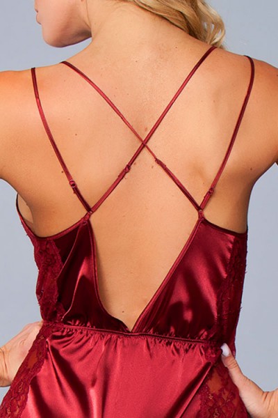 Be Wicked Make A Wish Burgundy Satin Romper