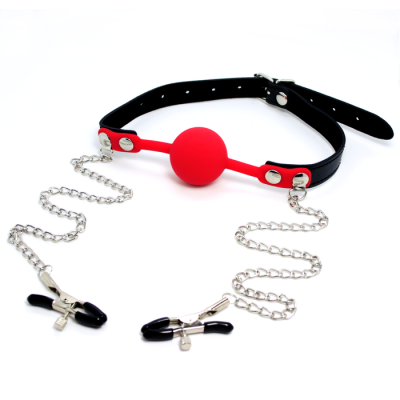 Silicone Ball Gag Nipple Clamps