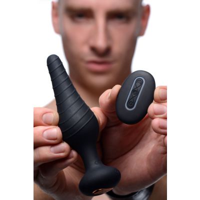 Under Control 5 75 Vibrating Ridged Silicone Butt Plug with Remote