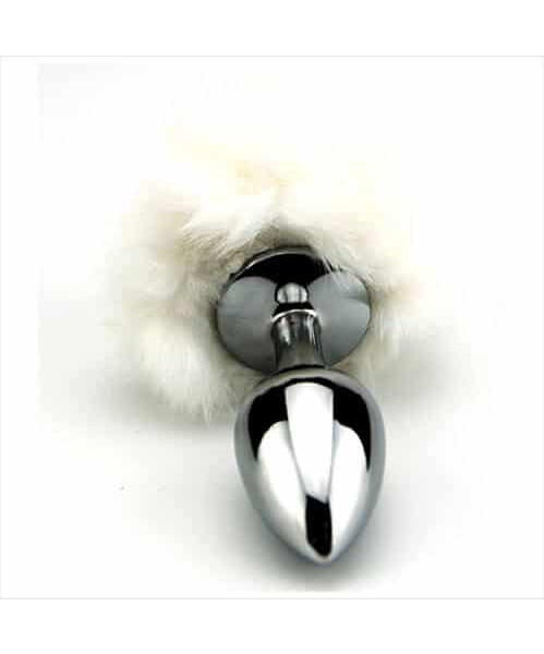 Furry Fantasy White Bunny Tail Butt Plug