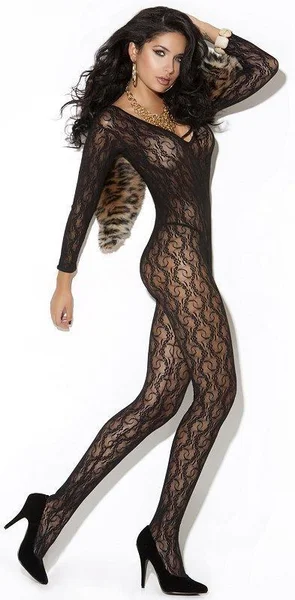 Black Lace Bodystocking - One Size Fits Most — image 7 of 7