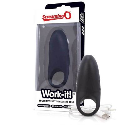 Work It Penis Ring Silicone Vibrating Black Couples Cock Ring Sex Toy