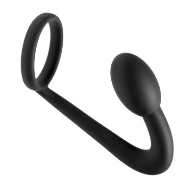 Silicone Cock Ring w Anal Plug 1