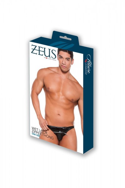 Allure Zeus Fetishwear Men's Thong with Zip Detail
