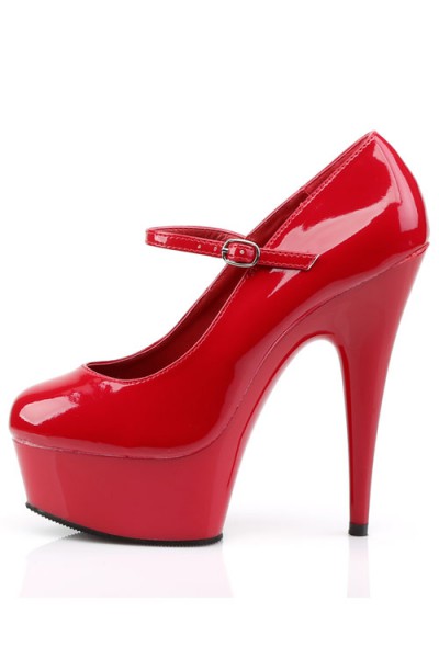 Pleaser Delight 6" Red Mary Jane Platform Pump