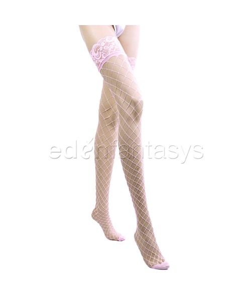 Lace top fence net stockings