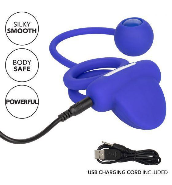 Vibrating Dual Stimulation Rim Enhancer - Weighted Silicone Cock Ring — image 8 of 9