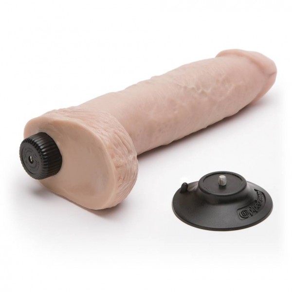 King Cock Ultra Realistic Vibrating Dildo with Balls and Suction Cup 9 Inch
