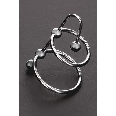 Shots Toys Stainless Steel 3 7 Cock Glans Ring with Urethral Plug