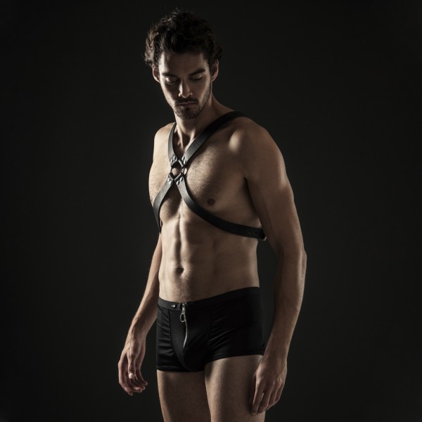 DOMINIX Deluxe Leather Cross-Body Harness