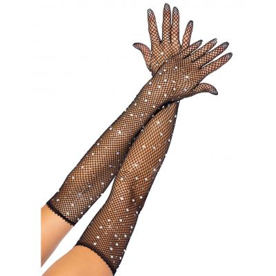 Leg Avenue Rhinestone Fishnet Opera Length Gloves
