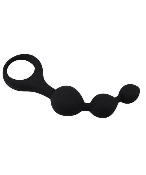 Loving Joy Triple Ripple Anal Beads-Black