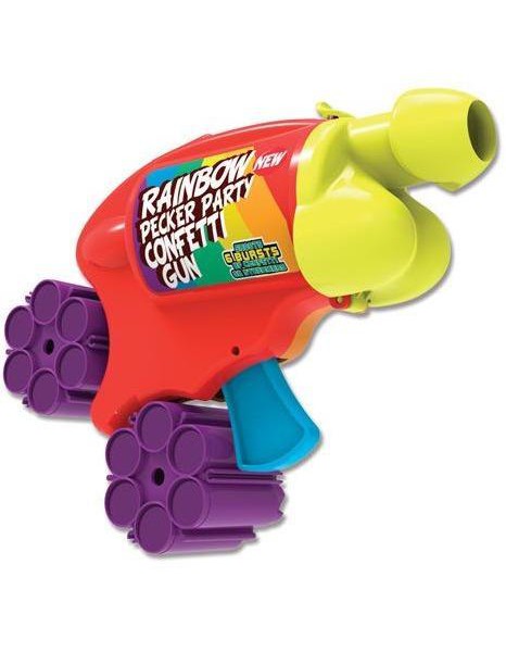 Rainbow Pecker Party Confetti Gun