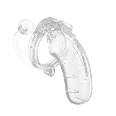 Man Cage 11 Male 4 5 Inch Clear Chastity Cage With Anal Plug