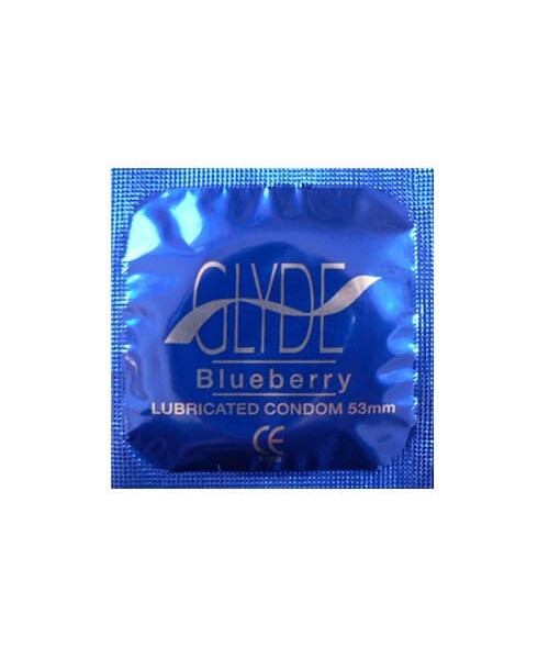 Glyde Ultra Blueberry Flavour Vegan Condoms 100 Bulk Pack