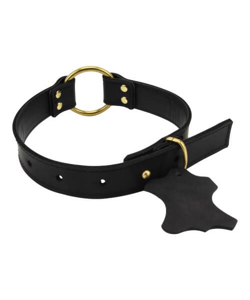 Bound Noir Nubuck Leather O-Ring Choker Collar