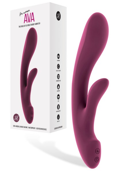 JÌL Ava 8.7" Flexible Silicone Rabbit Vibrator