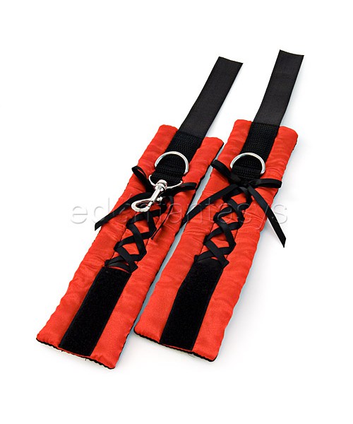 Tantric satin ties wrist cuffs