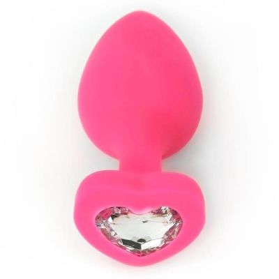 Silicone Heart Jeweled Anal Plug 3 Sizes Available
