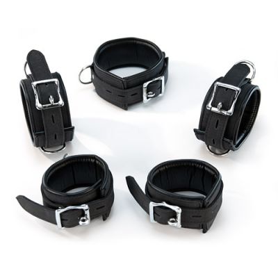 Smooth leather wrist and ankle cuffs kit