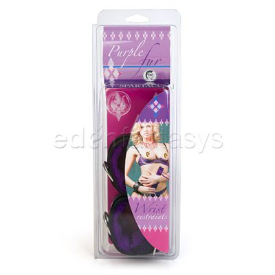 Purple fur line wrist restraints