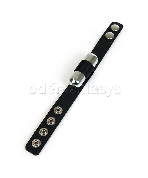 Vibrating bullet leather cockring