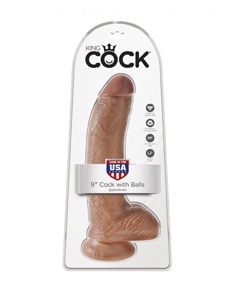 King Cock 9 Inch Suction Cup Dildo - Tan - 9 Inch