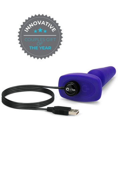 B-Vibe 3-Motor Vibrating 5.3" Butt Plug with Remote