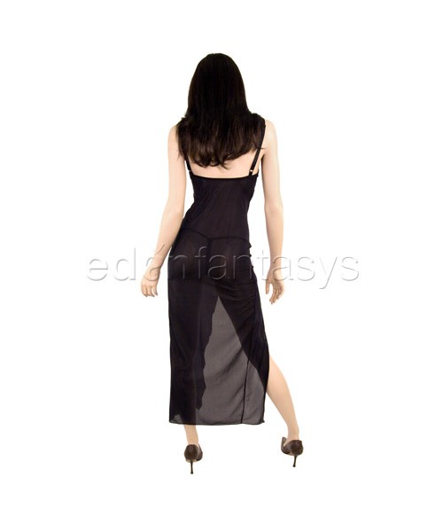 Microfibre lace gown and g-string