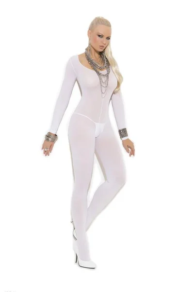 Opaque Open Crotch Bodystocking — image 13 of 16