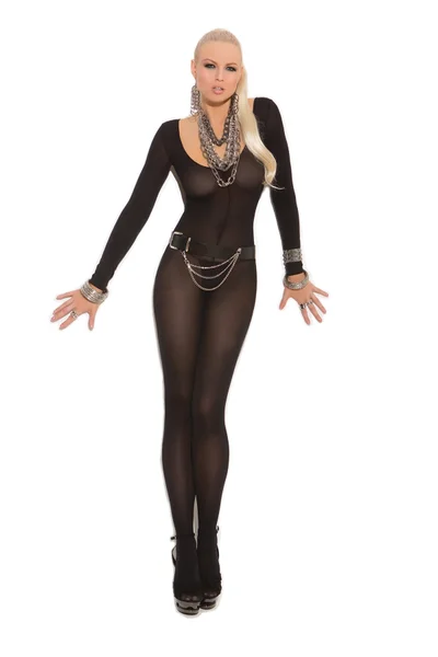 Opaque Open Crotch Bodystocking — image 12 of 16