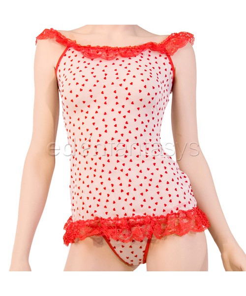 Flocked heart mini dress