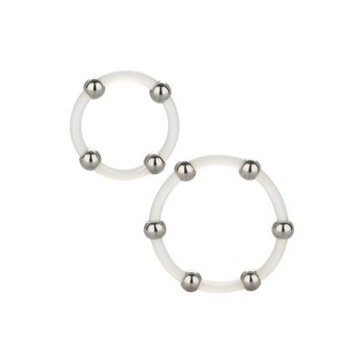Steel Beaded Silicone Ring Set