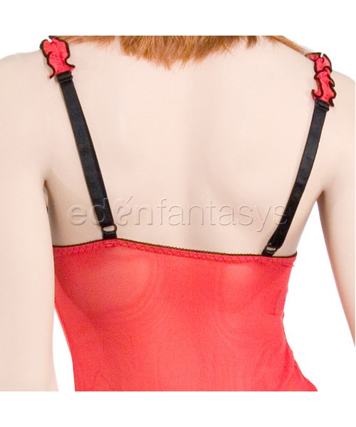 Mesh wired bustier with thong