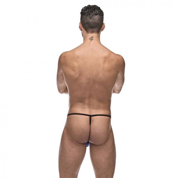 Male Power Blue Diamond Mesh Posing Pouch