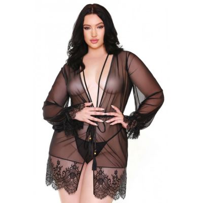 Curve Helena Lace Robe and G string Plus Size