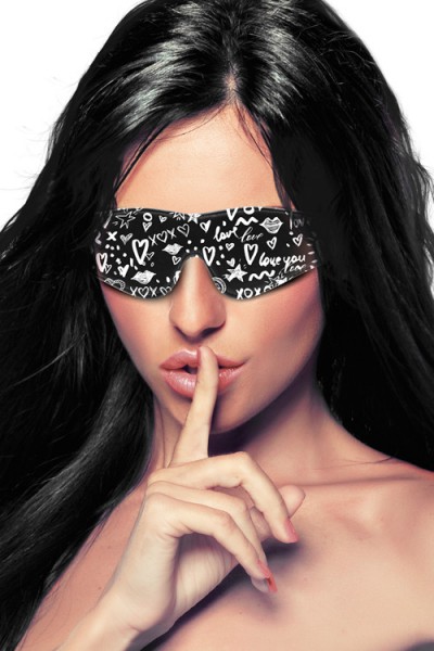OUCH! Graffiti Leather Eye Mask
