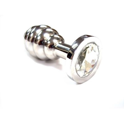 Medical Play Jewelled Threaded Anal Butt Plug Large