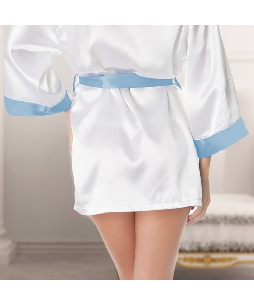 Bridal satin robe with rhinestone detail