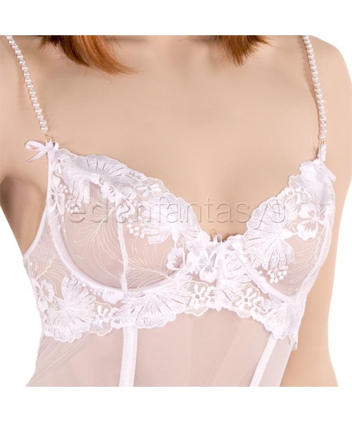 Iridescence bustier with thong