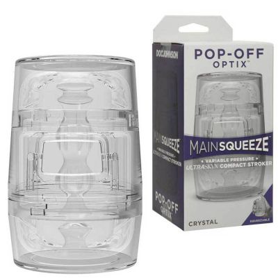 Main Squeeze Pop Off Clear Portable and Discreet Male Masturbator