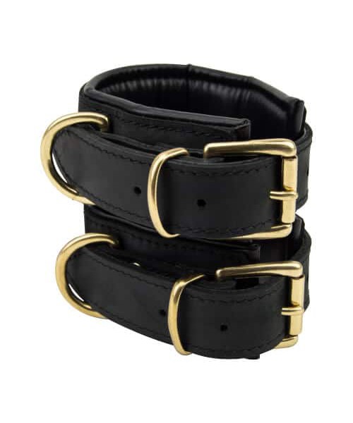 Bound Noir Nubuck Leather Slim Wrist Cuffs — image 4 of 11