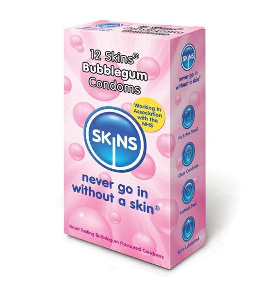 Skins Bubblegum Flavoured Condoms 12 Pack