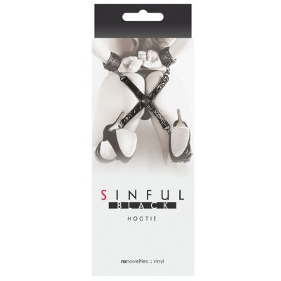 New Sensations Novelties Sinful Hogtie Black