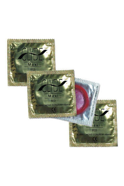 Glyde Ultra Maxi Red Vegan Condoms 100 Bulk Pack