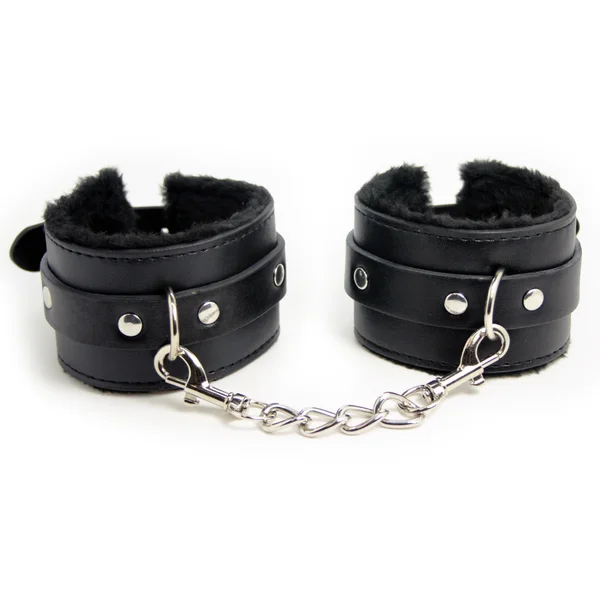 Adjustable Leather Faux Fur Lined Wrist Cuffs — image 14 of 15