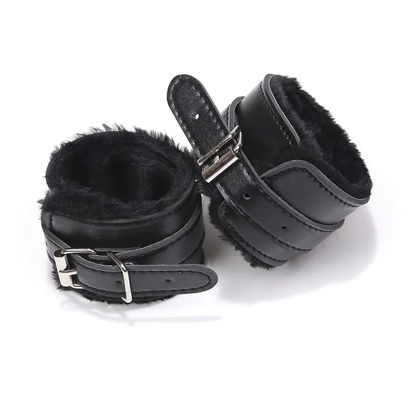 Adjustable Leather Faux Fur Lined Wrist Cuffs — image 12 of 15